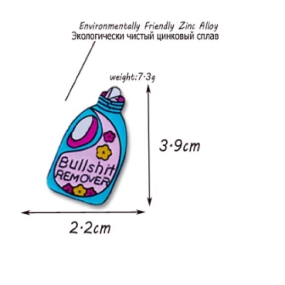 Hilarious Floral Laundry Detergent “Bullshit Remover” Metal Enamel Pin Brooch - Picture 5 of 8